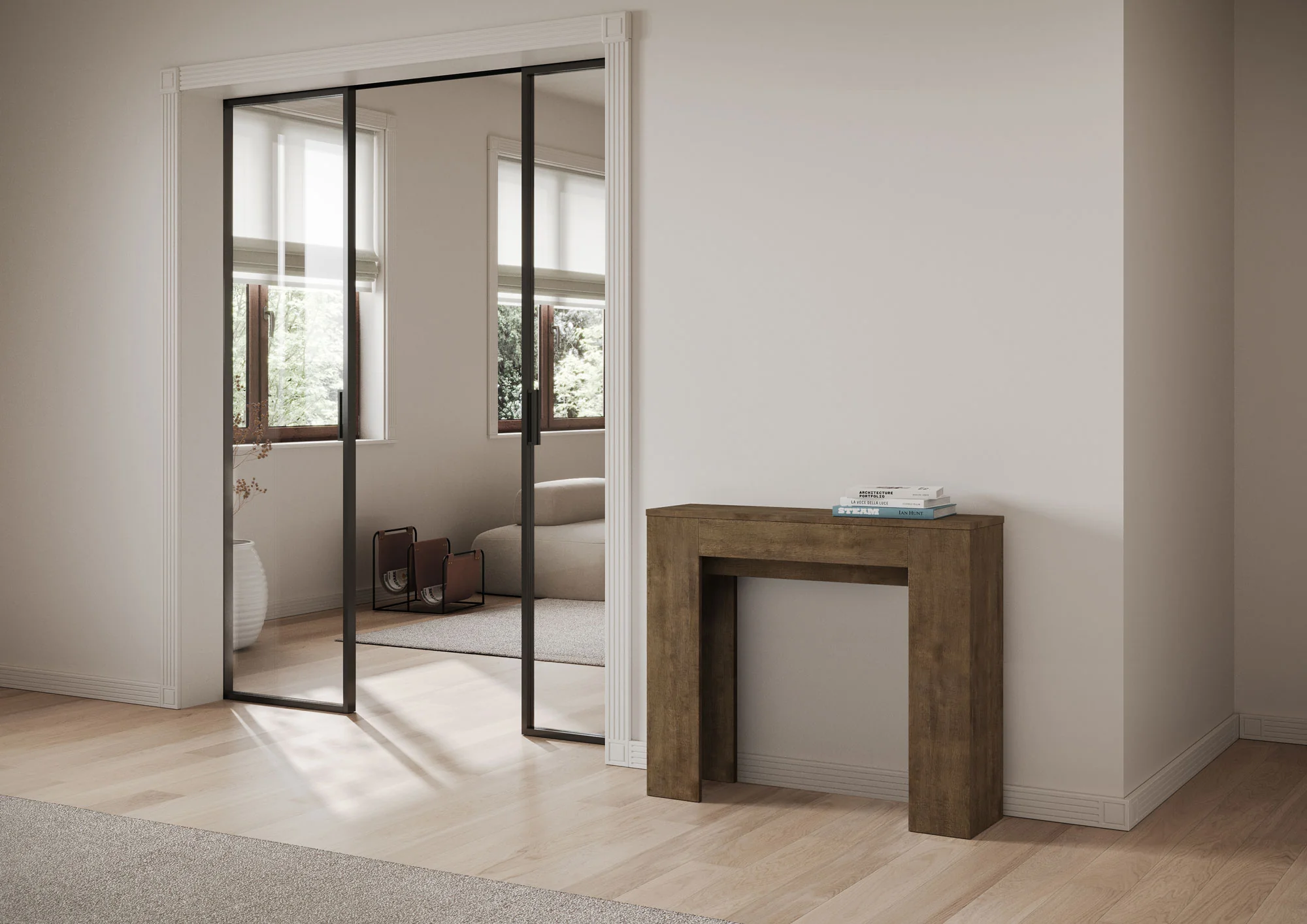 Consolle Estensibile Elegante Slick 90x25/181 cm - Image 6