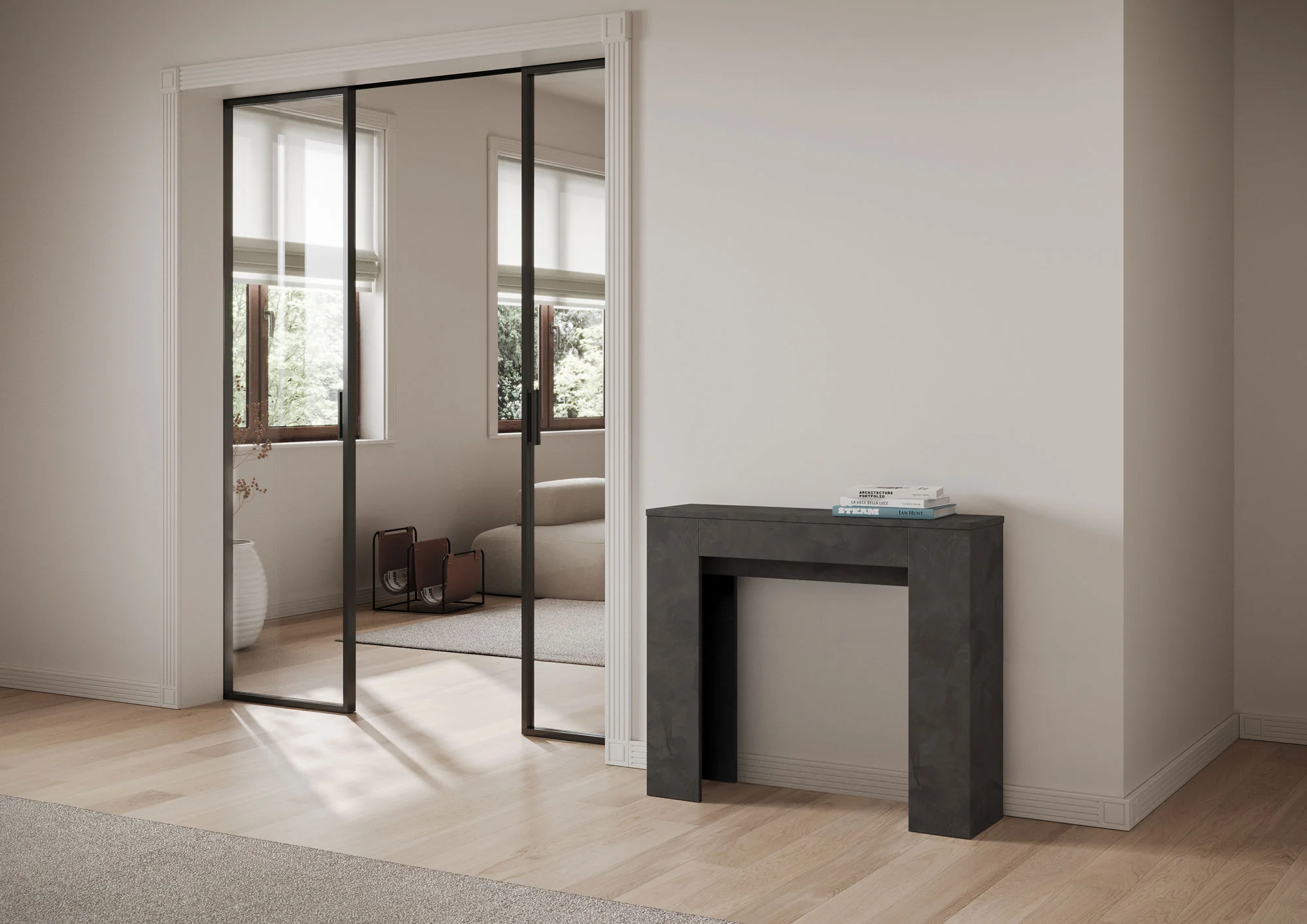 Consolle Estensibile Elegante Slick 90x25/181 cm - Image 7
