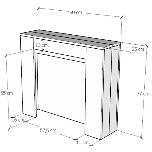 Tavolo Consolle Estensibile Kiba 90x25/211 cm - Image 14