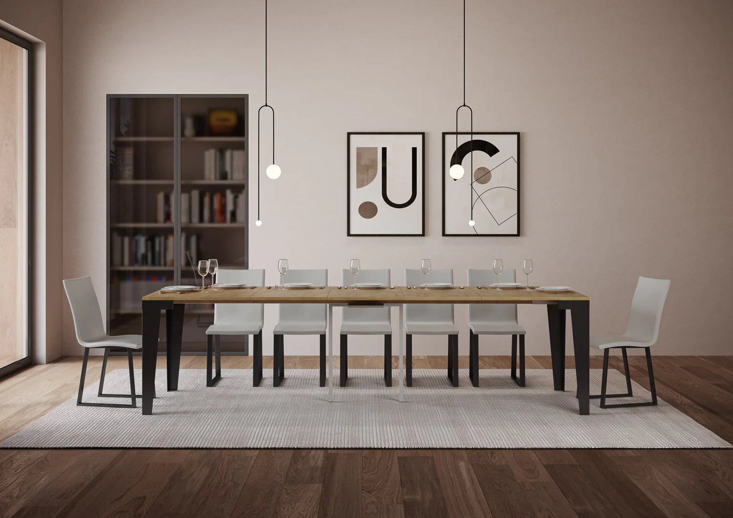 Consolle allungabile Flame Evolution in Antracite - Due Dimensioni Disponibili - Image 15