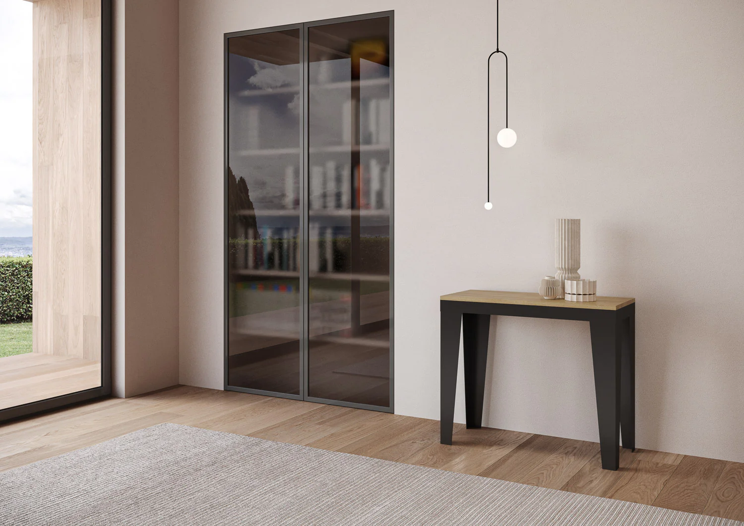 Consolle allungabile Flame Evolution in Antracite - Due Dimensioni Disponibili - Image 4
