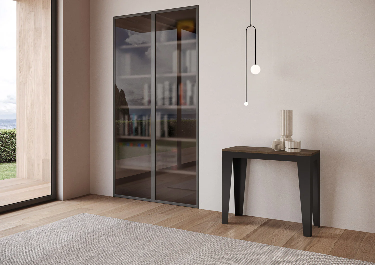 Consolle allungabile Flame Evolution in Antracite - Due Dimensioni Disponibili - Image 8