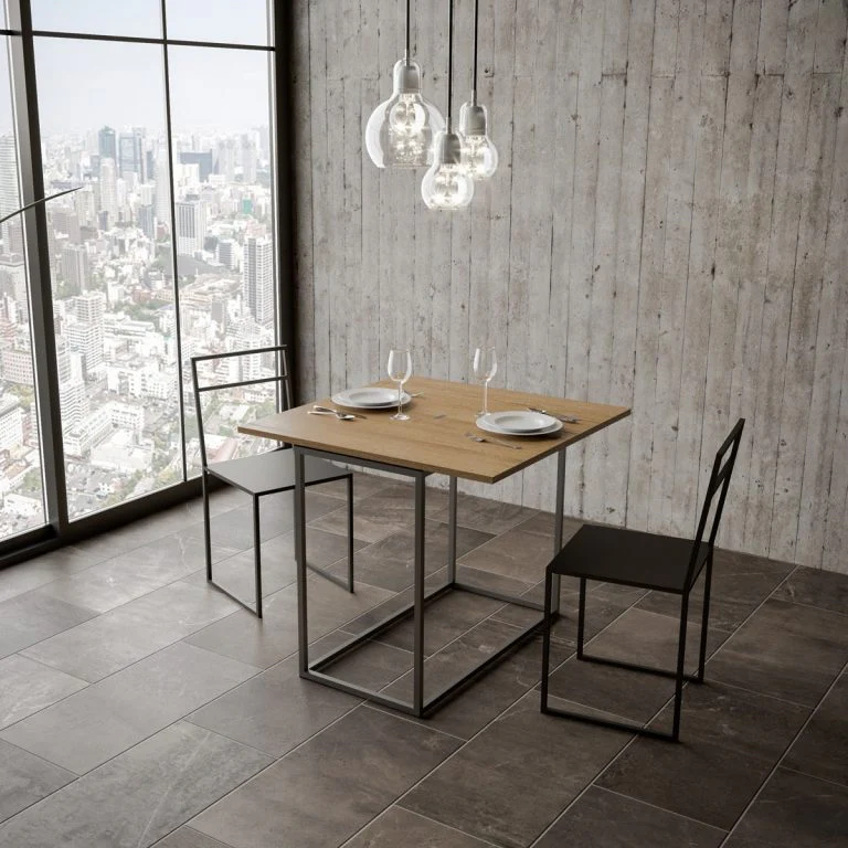 Consolle Estensibile Moderna Libra in Antracite - 90x45/90 cm