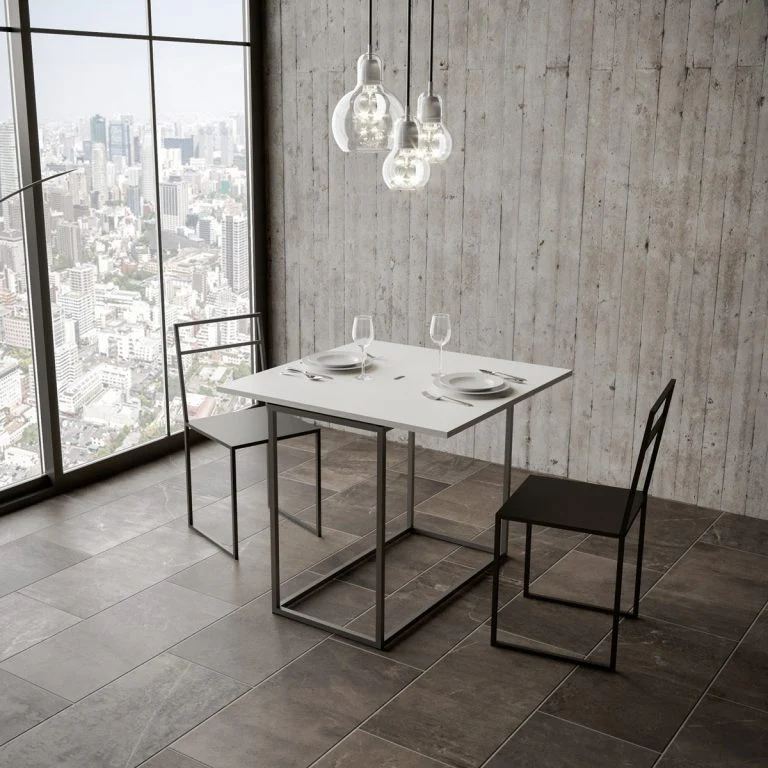 Consolle Estensibile Moderna Libra in Antracite - 90x45/90 cm - Image 2