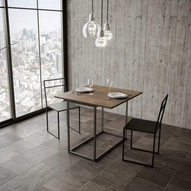 Consolle Estensibile Moderna Libra in Antracite - 90x45/90 cm - Image 4