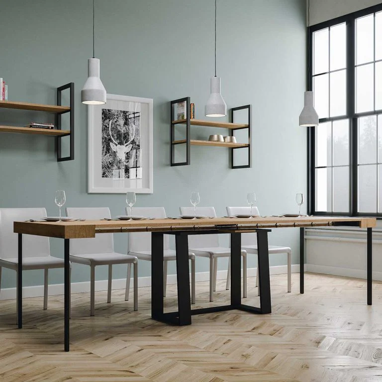 Consolle estensibile Asia 90x40/288 cm con struttura in antracite - Image 2