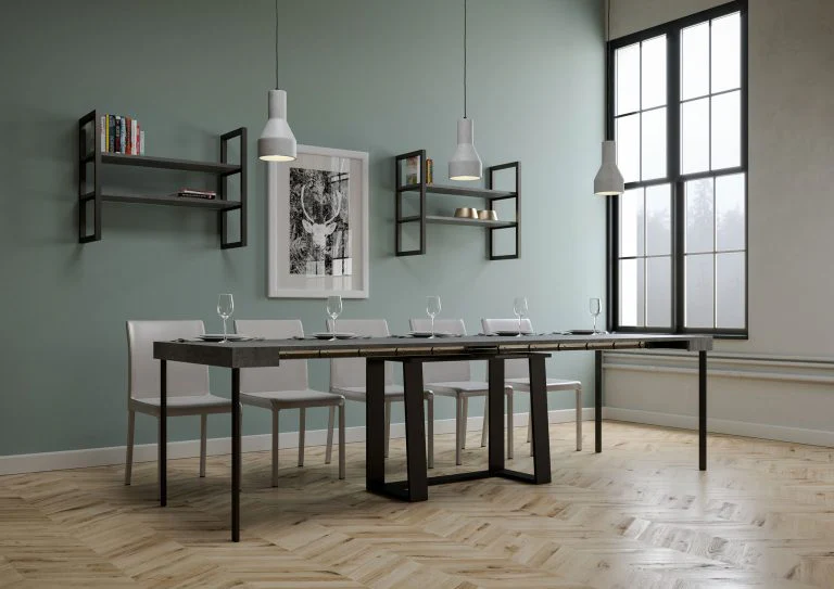 Consolle estensibile Asia 90x40/288 cm con struttura in antracite - Image 3