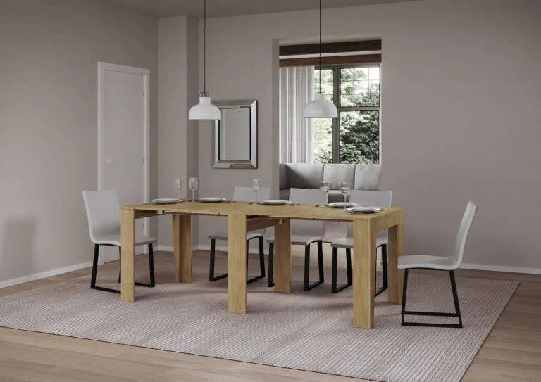 Consolle allungabile Enea 90x25/211 cm con sistema telescopico e design versatile - Image 2