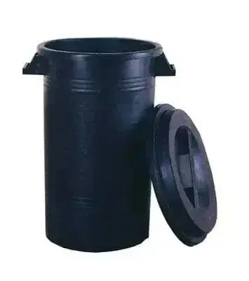 Contenitore con coperchio in nero da 100 litri