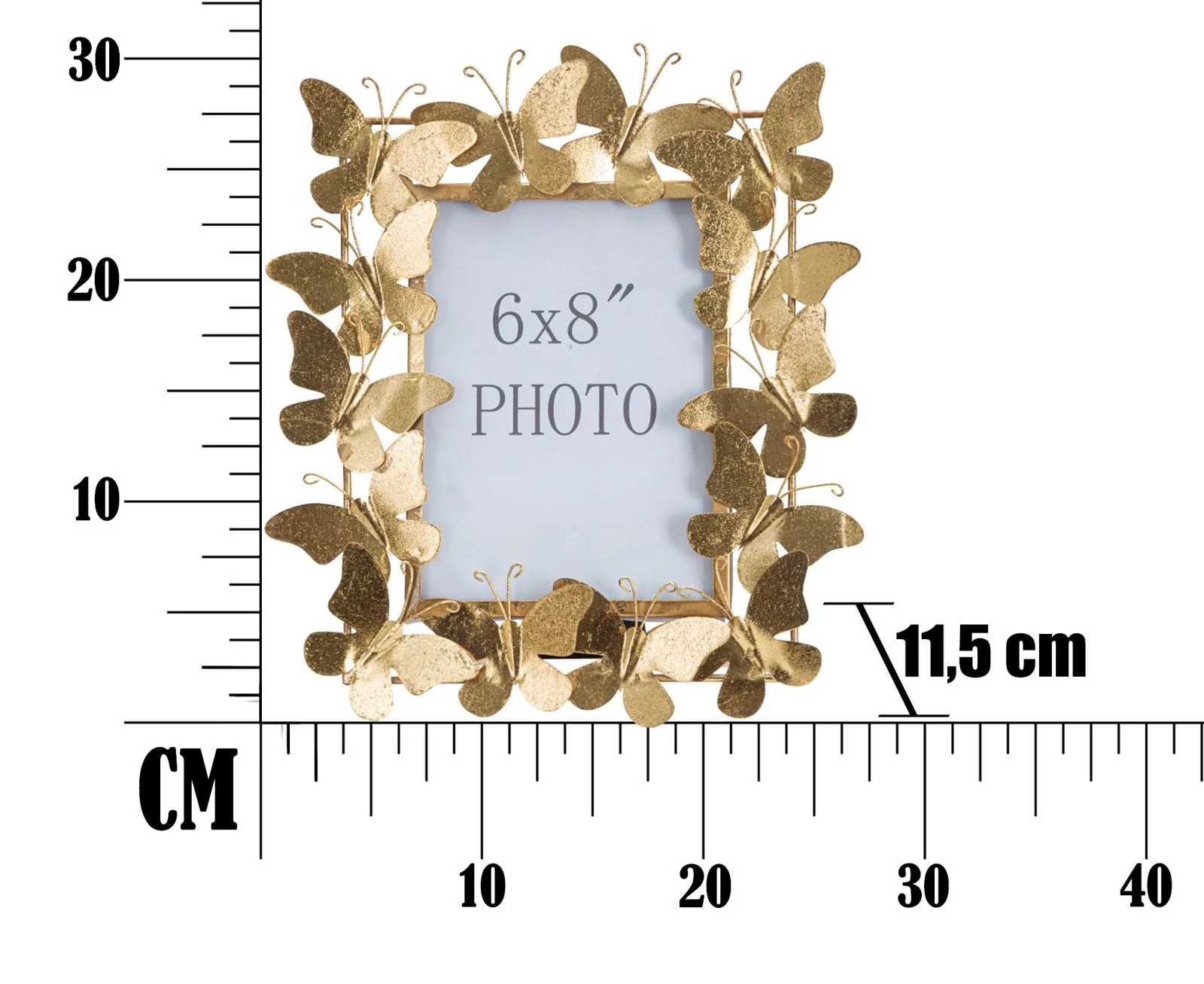 Cornice Glam Butterfly con dettagli in metallo dorato cm 28x11,5x30,5 - Image 6