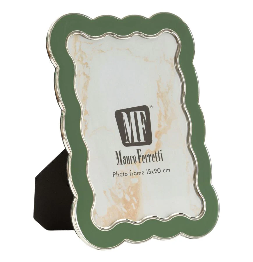 Cornice Charlotte Verde Con Profilo Ondulato Misure Esterne 15,7 x 21,10 Cm Interna 12,5 x 17,5 Cm