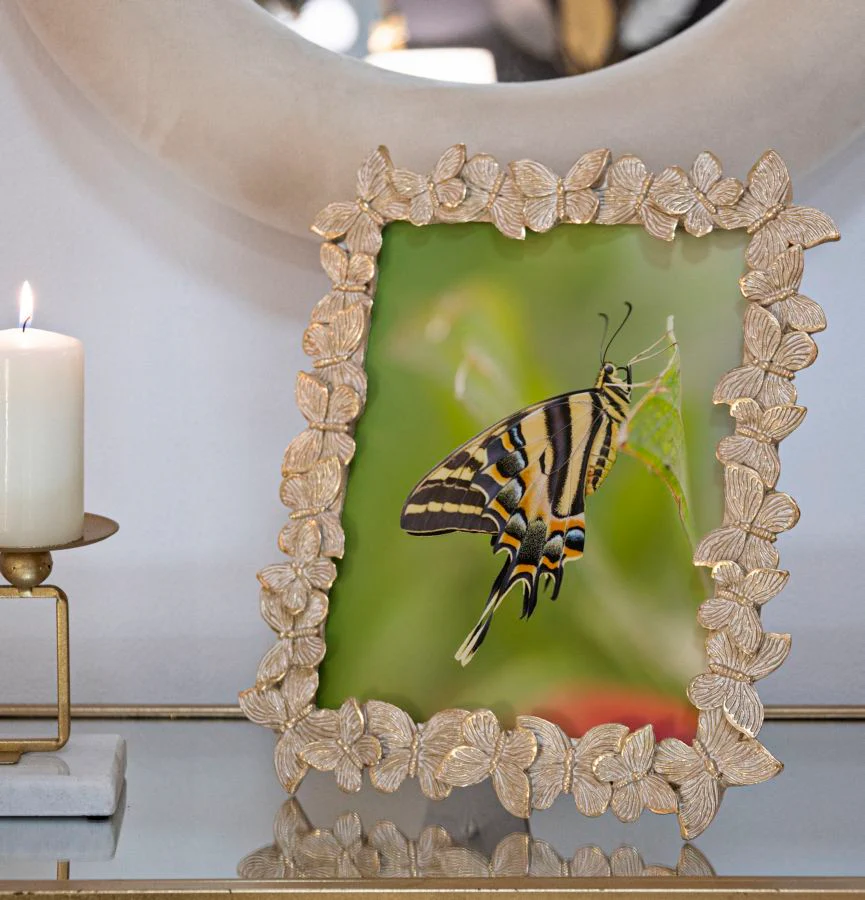 Cornice Decorativa Farfalle Oro 27,5x2,6x32,5 cm (interno 20x25 cm) - Image 4