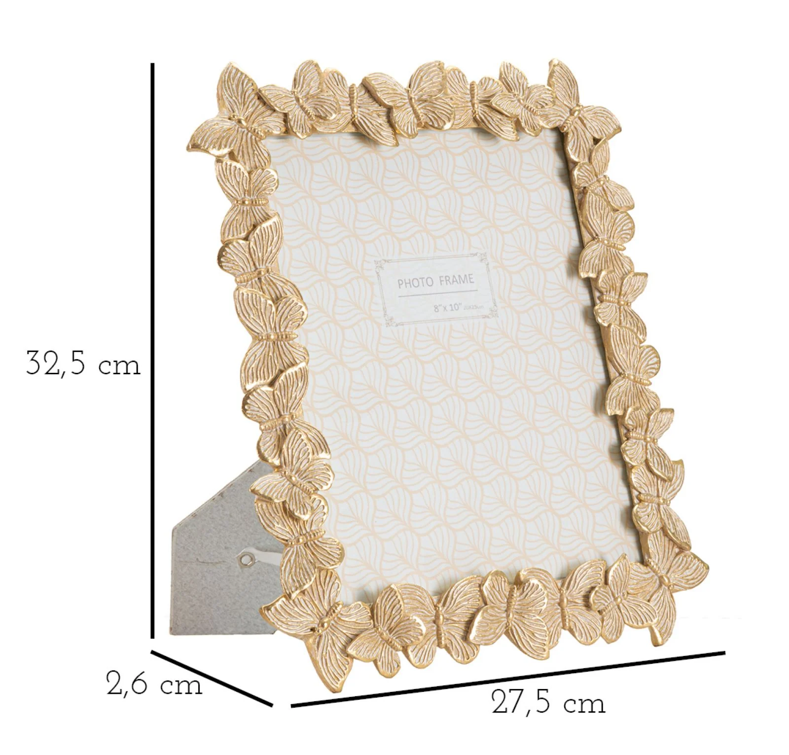 Cornice Decorativa Farfalle Oro 27,5x2,6x32,5 cm (interno 20x25 cm) - Image 5