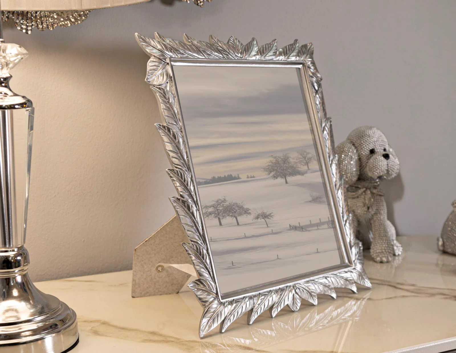 Cornice Leavy Silver Cm 27X2X32,3 Misura Interna Cm 20X25 - Image 5