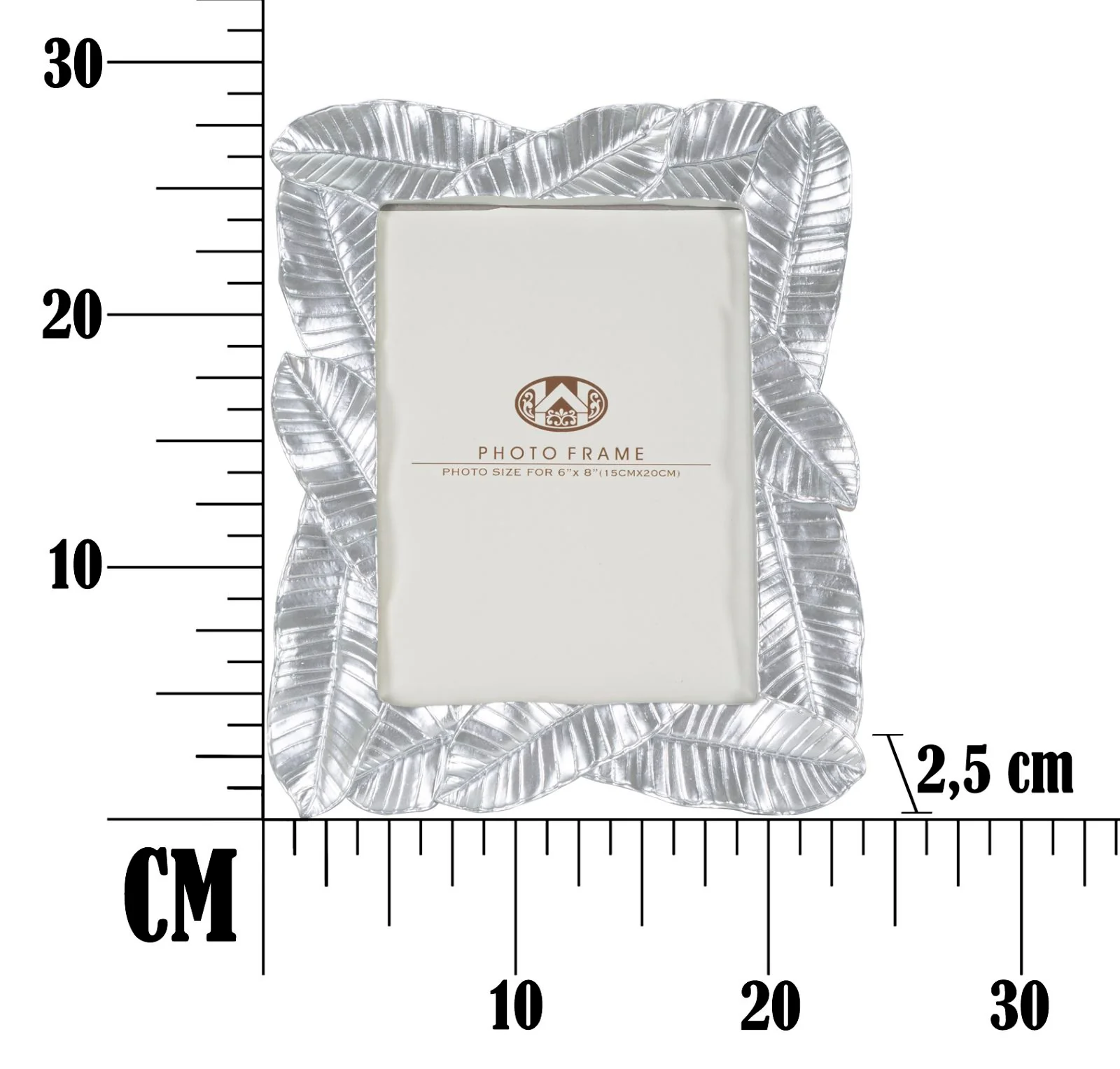 Cornice Elegante Lefy Silver 23x2,5x27,5 cm (Interna 15x20 cm) - Image 3