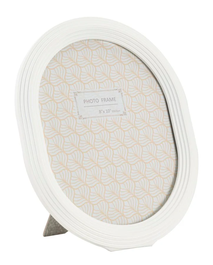 Cornice Ovale Elegante per Foto 20x25 cm - Design Moderno in Resina Bianca