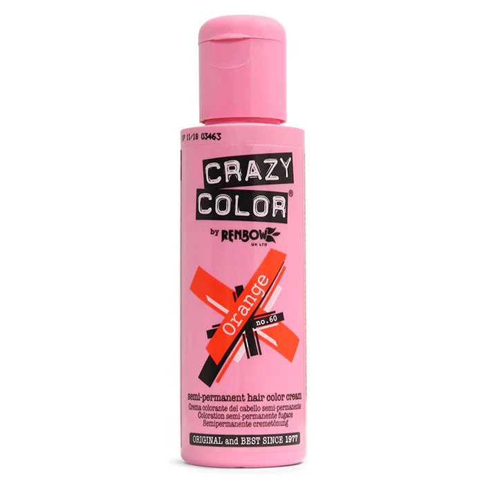 CRAZY COLOR SEMI-PERMANENT HAIR COLOR CREAM ORANGE 60