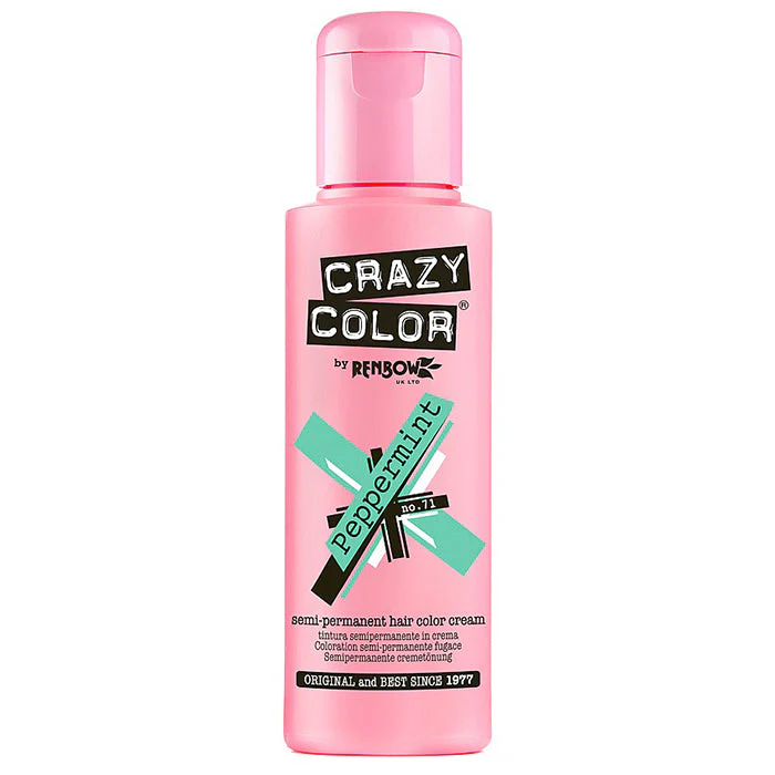 CRAZY COLOR SEMI-PERMANENT HAIR COLOR CREAM PEPPERMINT 71