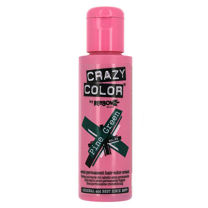 CRAZY COLOR SEMI-PERMANENT HAIR COLOR CREAM PINE GREEN 46