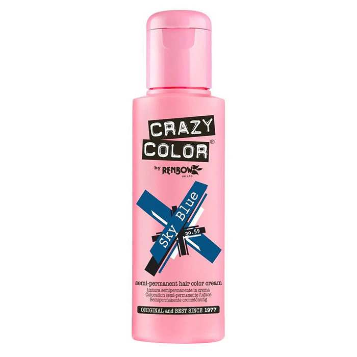 CRAZY COLOR SEMI-PERMANENT HAIR COLOR CREAM SKY BLUE 59