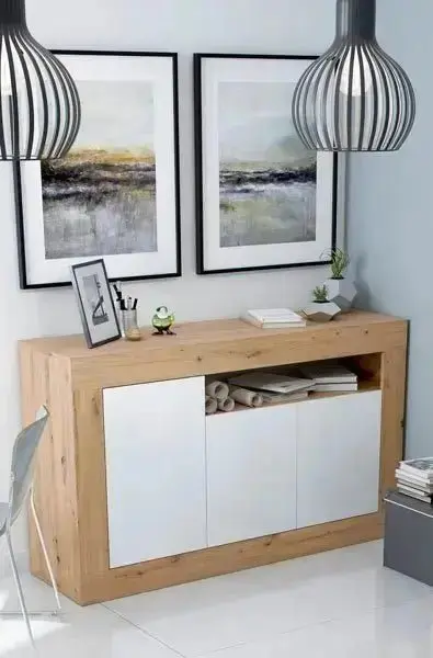 Credenza 3 ante rovere nodi-bianco - Image 3