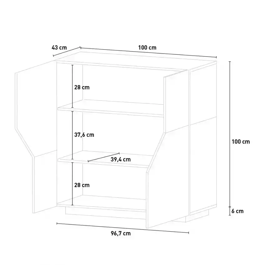 Credenza Alien Highboard in Ardesia e Legno di Pero - Dimensioni 100 x 43 x 106 cm - Image 5