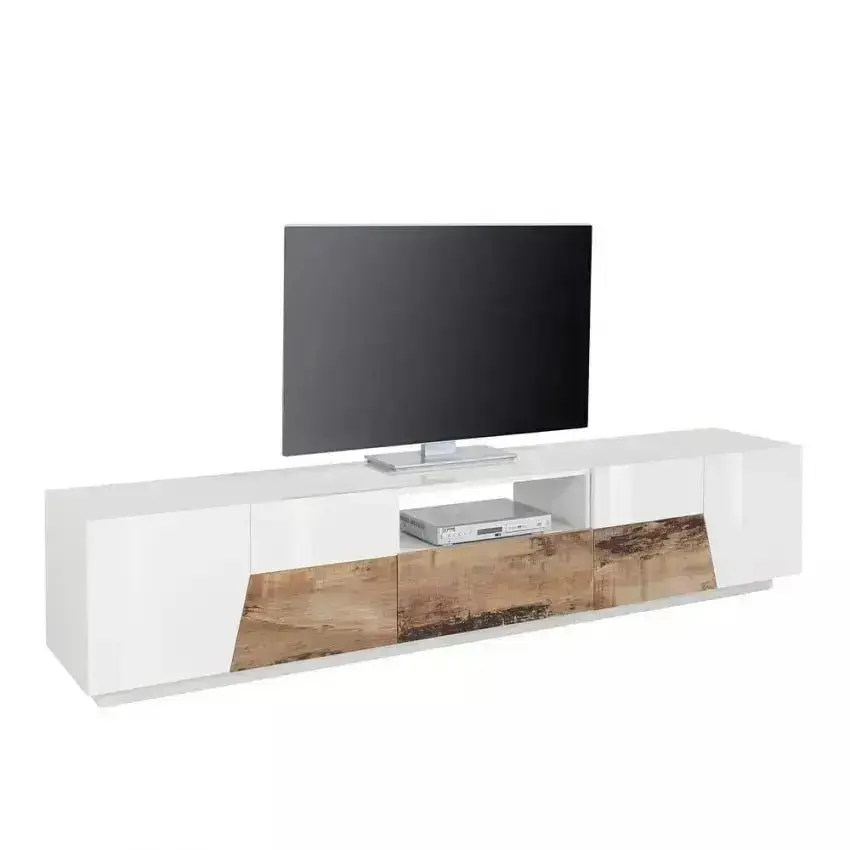 Credenza Alien Lowboard 220,1 x 43 x 46 cm - Bianco Laccato e Acero Pereira - Image 3