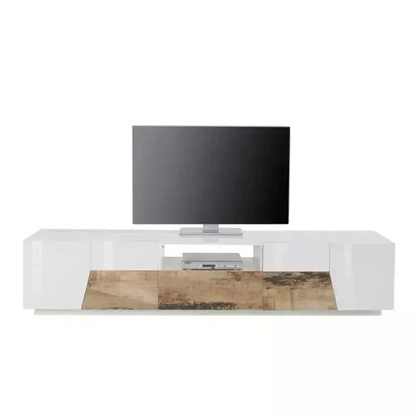 Credenza Alien Lowboard 220,1 x 43 x 46 cm - Bianco Laccato e Acero Pereira - Image 4
