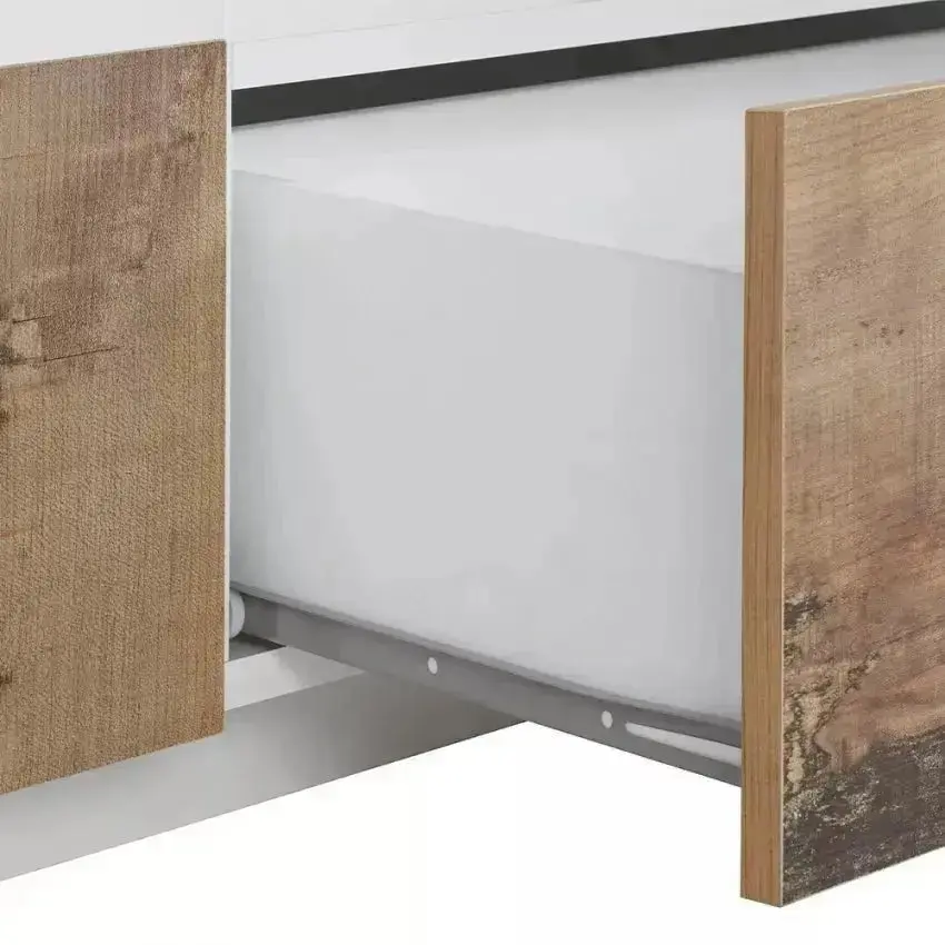 Credenza Alien Lowboard 220,1 x 43 x 46 cm - Bianco Laccato e Acero Pereira - Image 7