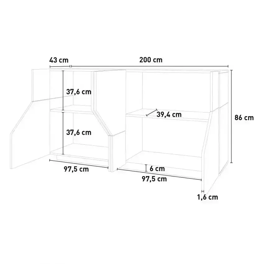 Credenza Alien Sideboard in Legno di Pero e Ardesia - Dimensioni 200 x 43 x 86 cm - Image 7