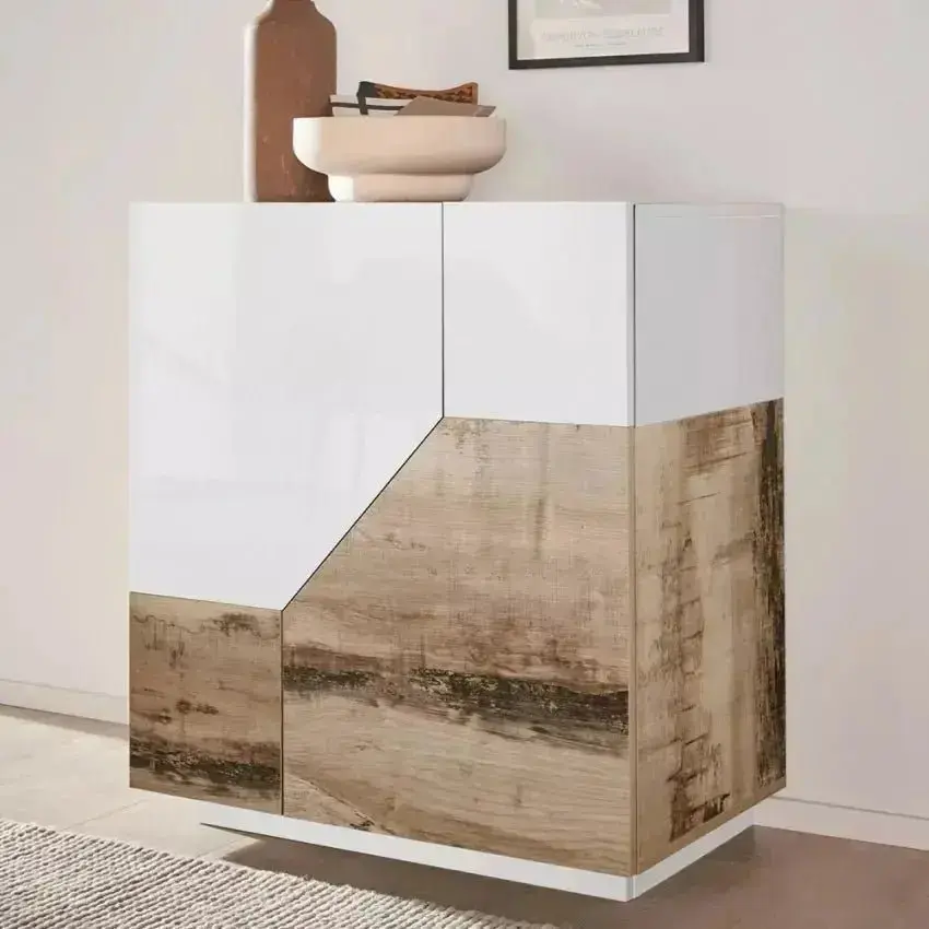 Credenza Alien Sideboard 79,2 x 43 x 86 Colore Bianco Laccato e Legno di Pero – Prodotto di Alta Qualità - Image 2