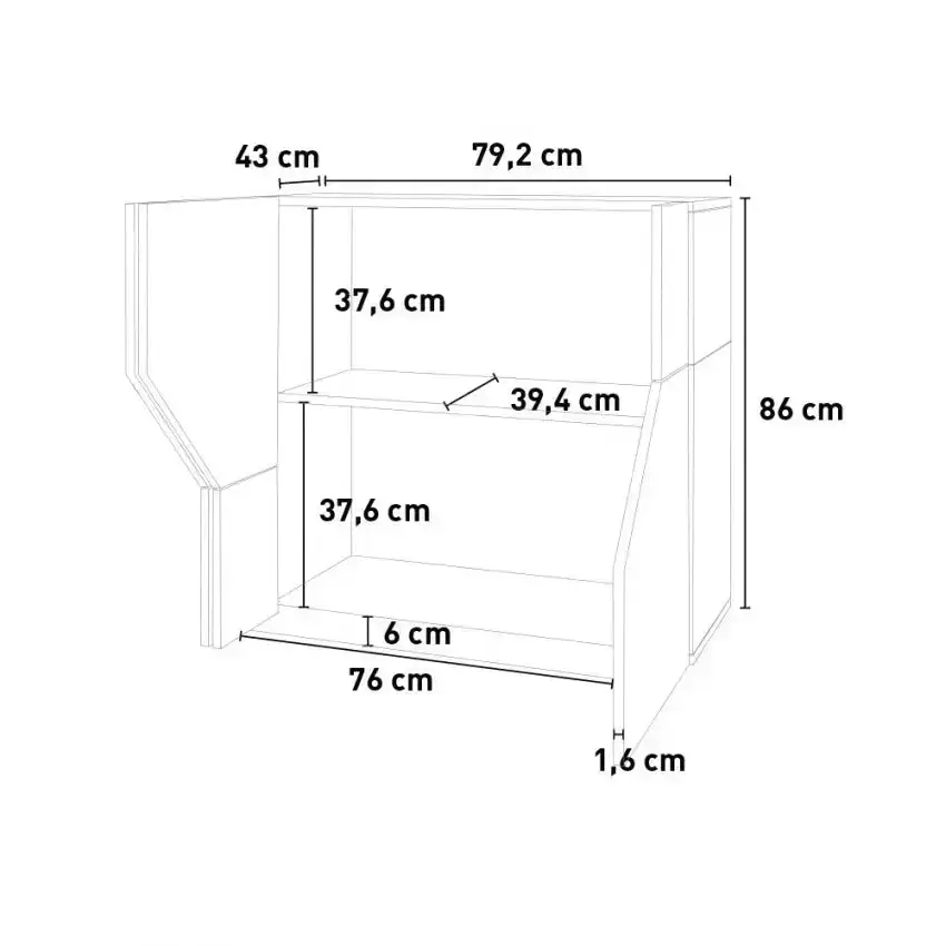 Credenza Alien Sideboard 80 Bianco Laccato - Mobile elegante dalle dimensioni 79,2 x 43 x 86 cm - Image 5