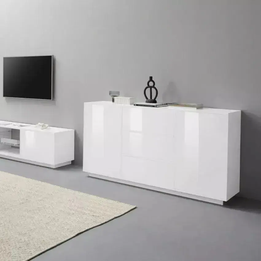 Credenza Bloom Sideboard Bianco Laccato 160 x 41,4 x 86 cm - Image 2