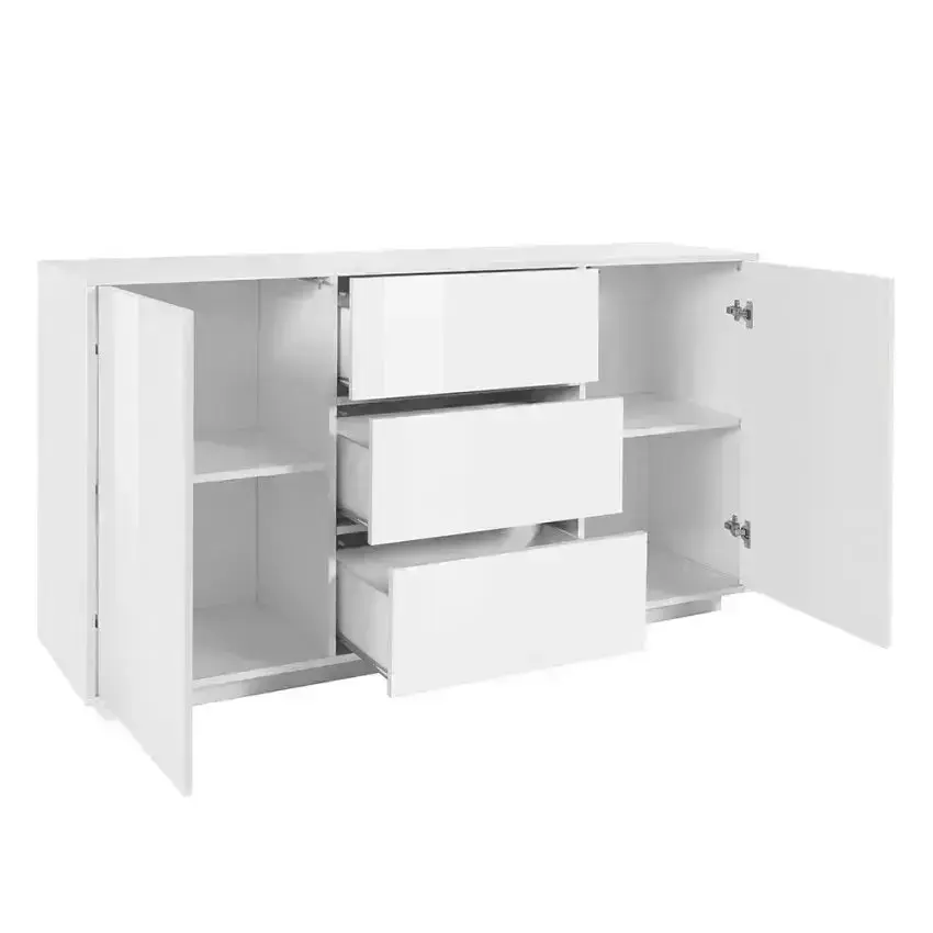Credenza Bloom Sideboard Bianco Laccato 160 x 41,4 x 86 cm - Image 3