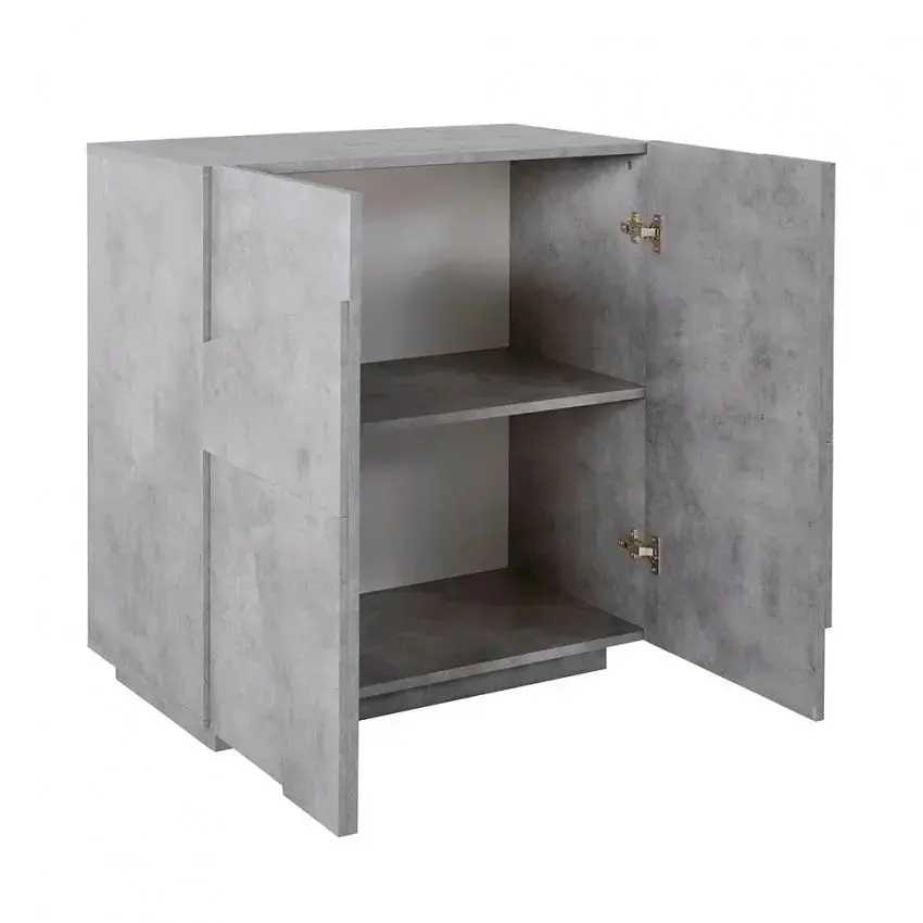Credenza PING Moderna a 2 Ante Battenti in Cemento - Image 3