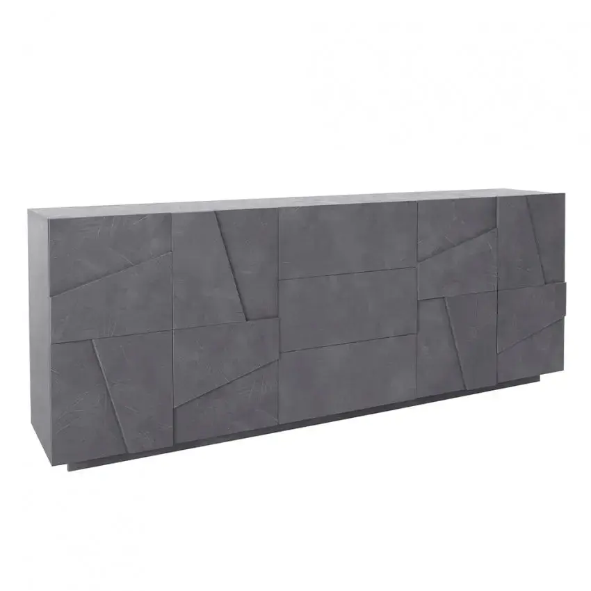 Credenza PING Moderna con 4 Ante Battenti e 3 Cassetti in Ardesia - Image 2