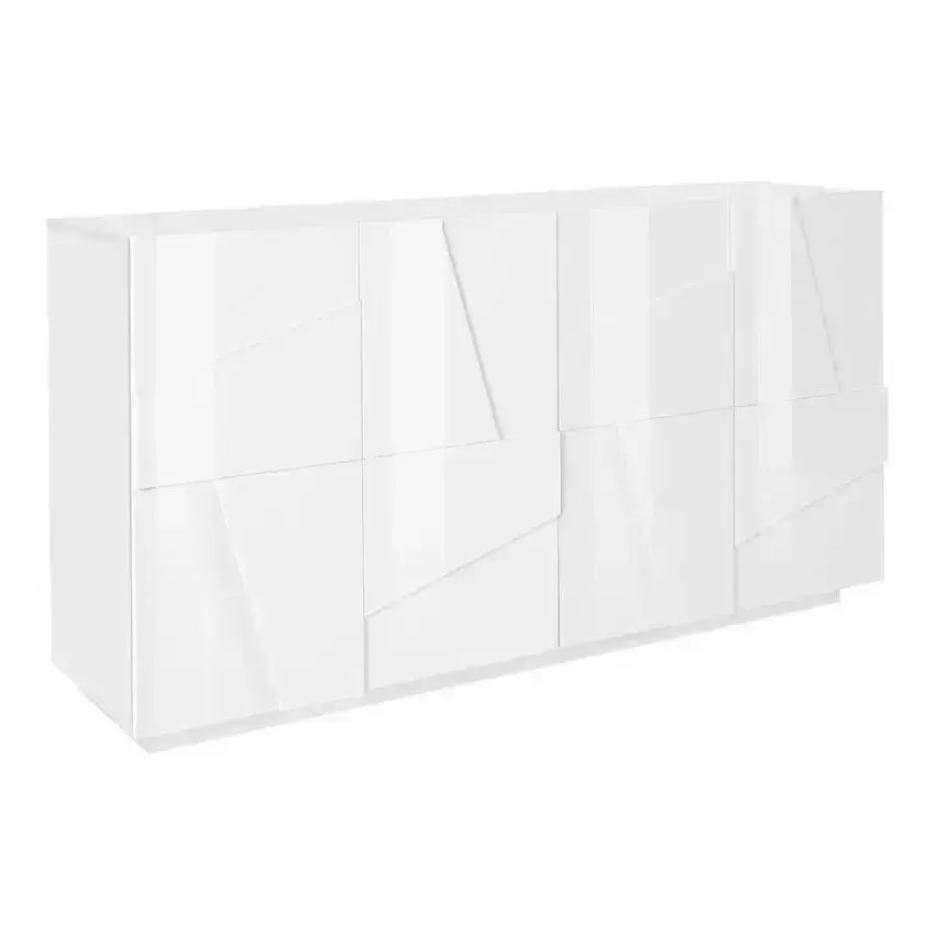 Credenza con 4 ante a battente in bianco lucido - Image 2