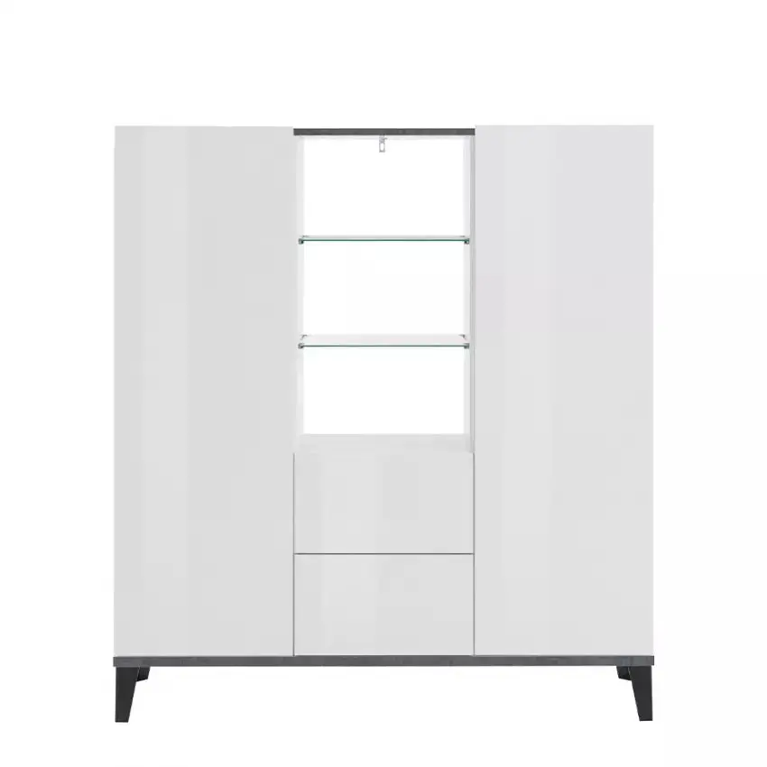 Credenza Sunrise Highboard 120 x 40 x 120 cm - Bianco Lucido - Image 3