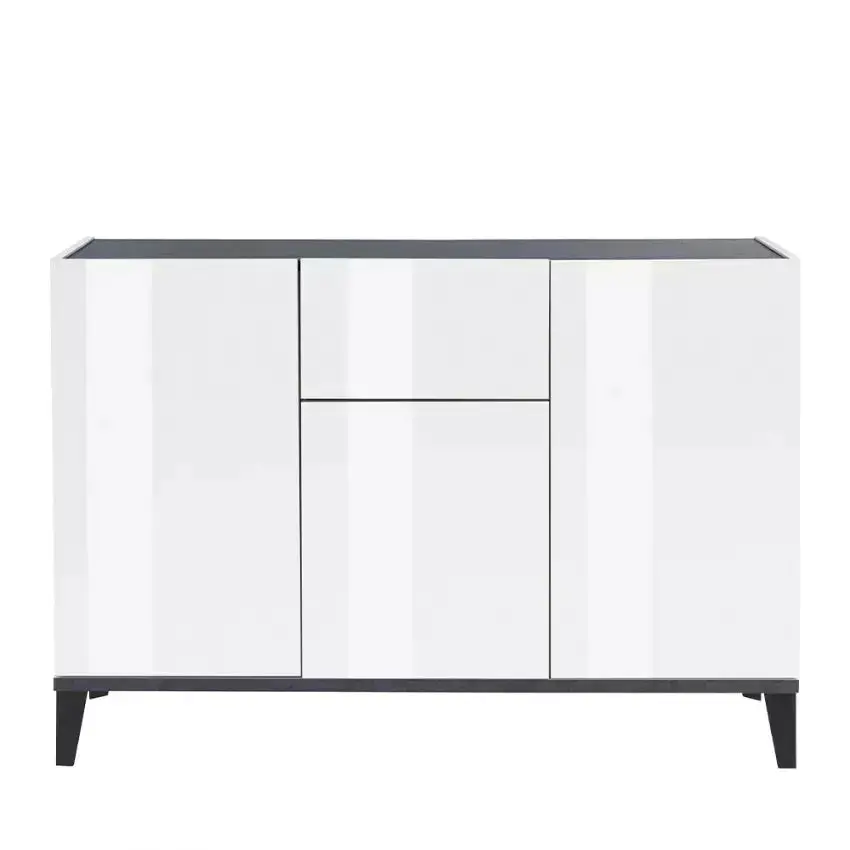 Credenza Sunrise: Sideboard 3 Ante + 1 Cassetto 120 x 40 x 82 cm Bianco Lucido - Image 3