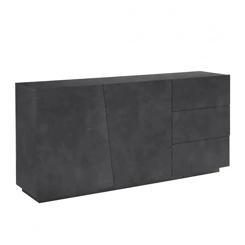 Credenza VEGA Moderna con 2 Ante Battente e 3 Cassetti, Ardesia 180 - Image 2