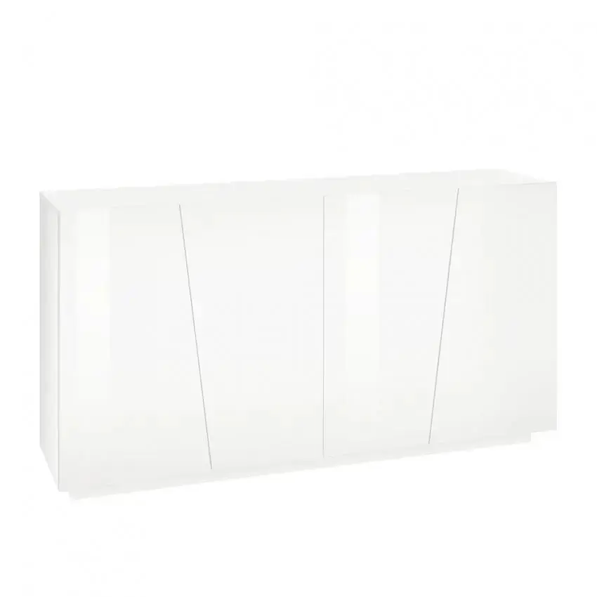 Credenza VEGA Moderna con 4 Ante 160 Battente, Colore Bianco Lucido - Image 2