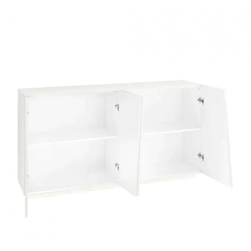 Credenza VEGA Moderna con 4 Ante 160 Battente, Colore Bianco Lucido - Image 3