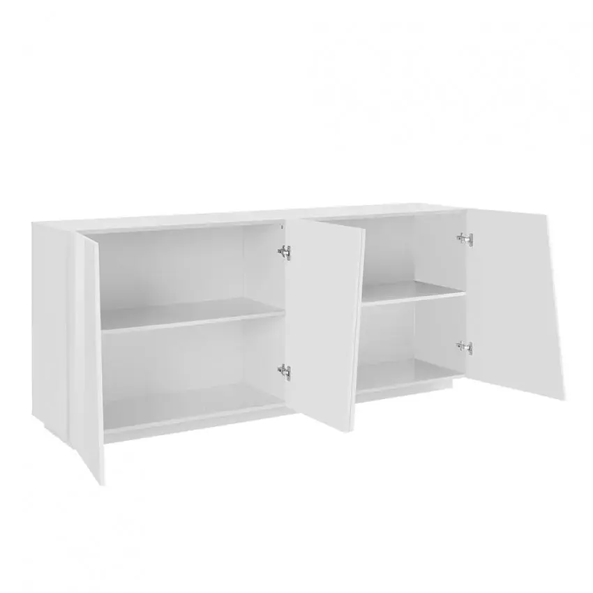 Credenza VEGA Moderna con 4 Ante a Battente in Bianco Lucido - Image 3
