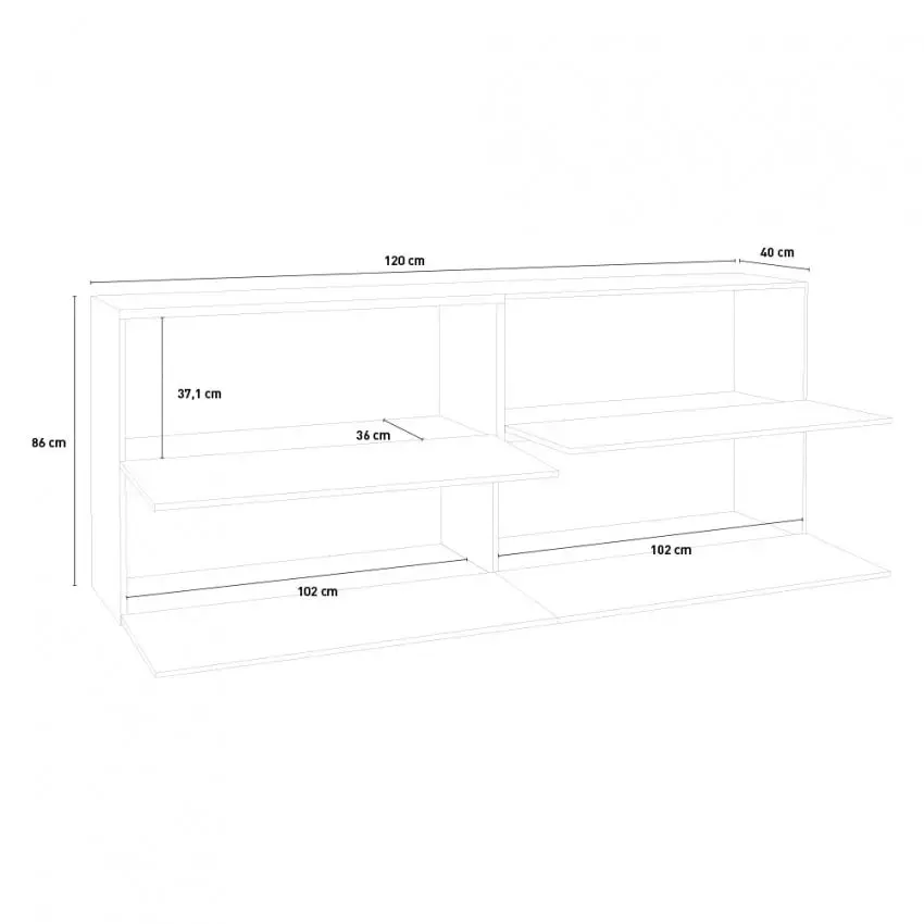 Credenza Moderna ZET 210 con 4 Ante Ribalta, Colore Bianco Ardesia - Image 8