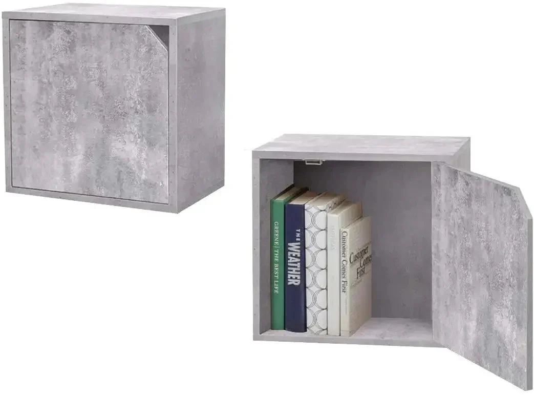 cubo impilabile con chiusura 35x29x35cm cemento - Image 2