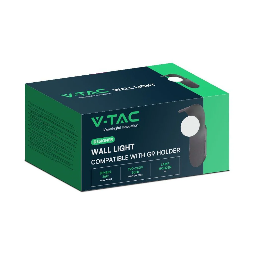 Applique da Parete LED con Attacco G9 – Metallo e Vetro Nero - Image 6
