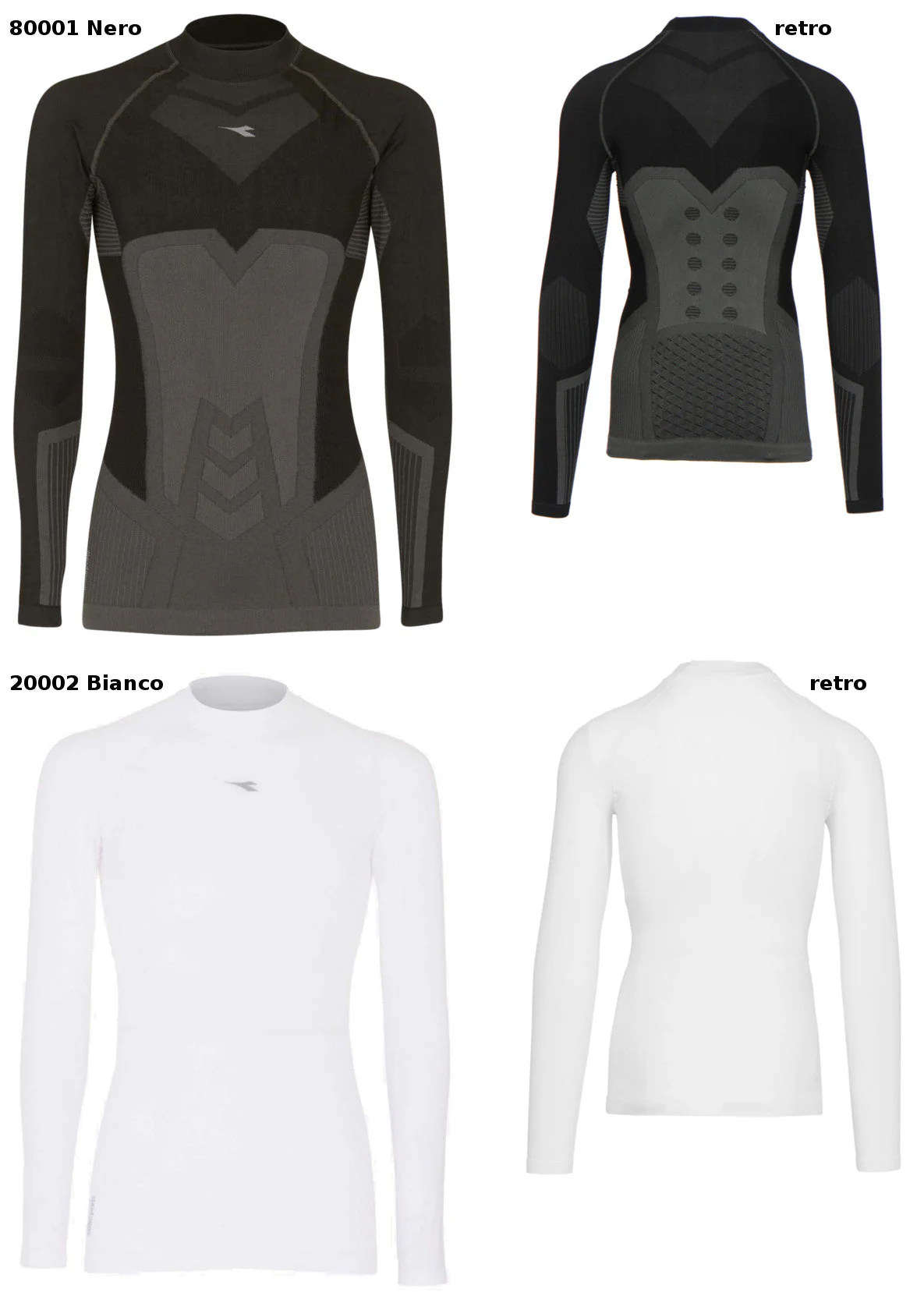 Diadora Hidden Power Maglia Termica Manica Lunga Collo Alto 171188