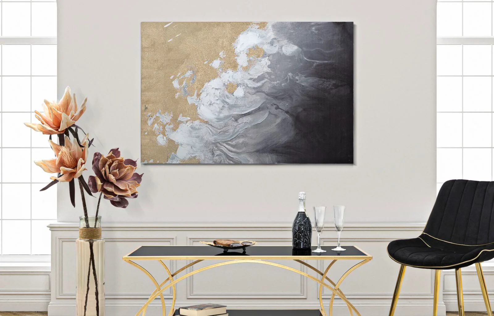 Dipinto Astratto su Tela Elegante 120x80 cm - Image 5