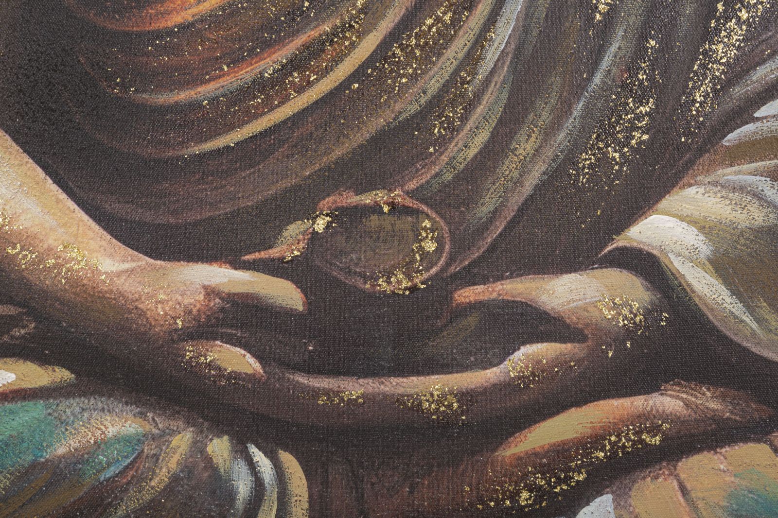Quadro su Tela con Buddha in Meditazione - cm 100x3x100 - Image 3