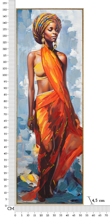 Dipinto su Tela Daphne con Cornice in Metallo Dorato - cm 52x4,5x152 - Image 4